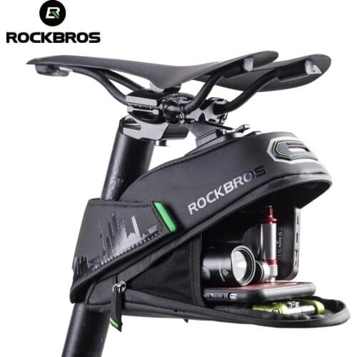 ROCKBROS Rainproof Bicycle Bag Saddle Bag Reflective Bike Bag Shockproof Cycling Rear Seatpost Bag MTB Bike Accessories
