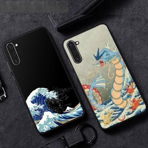 Wave Art Japanese Green Illust Phone Case For Samsung A51 A32 A52 A71 A50 A12 A21S S10 S20 S21 Plus Fe Ultra