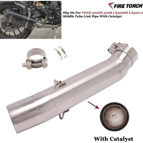 Motorcycle Escape Exhaust Modified 51mm interface Stainless Steel Middle Link Pipe For VOGE 500DS 500R LX500DS LX500-A