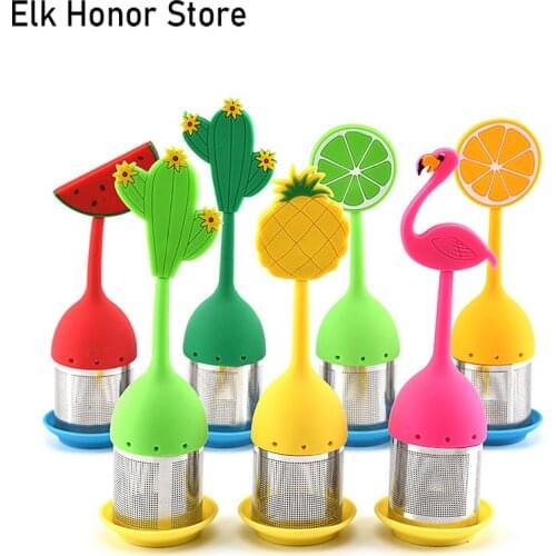 1pc Flamingo Fruits Tea Infuser Stainless Steel Tea Ball Leaf Tea Strainer For Brewing Device Herbal Spice Filter Kitchen Tools