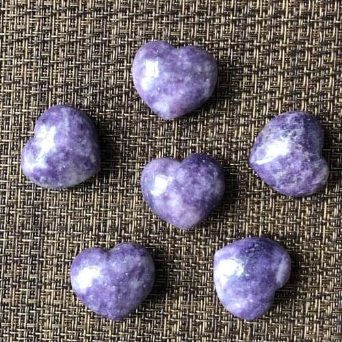 1pcs Natural purple Lepidolite Crystal Quartz Heart Carving Colorful Heart Love Stone As Gifts for Home Decoration