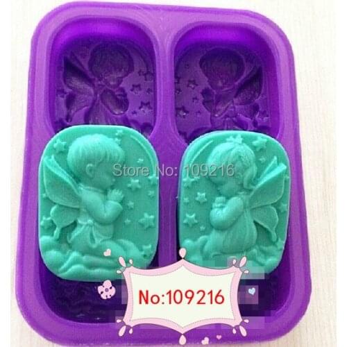 1pcs Four-Holes Angel Baby (xj536) Silicone Handmade Soap/Cake Mold Crafts DIY Mold