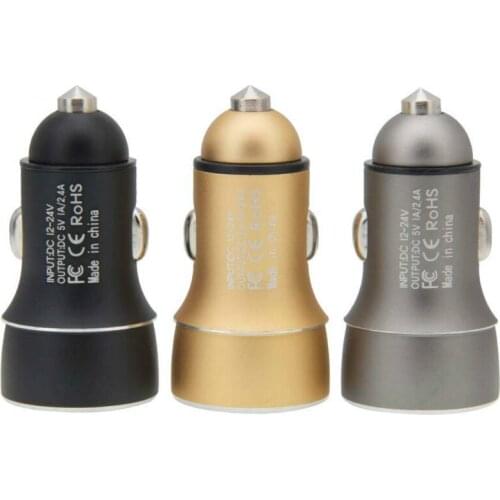 100pcs 2.4A Dual USB Car Charger 2 Port Power Adapter Fast Charging for Mobile Phone Tablet