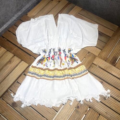 2021 Top Brand Hot Sales Casual Beach Quality Trendy Outwear Fashion Dress Summer Womens Cover Up Swimsuits Loose Tunics Female