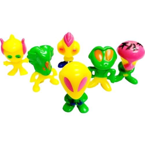 24 pcs Alien Figure 3.8cm Kids Cake Decoration Pinata Birthday Party Favour Kids Cartoon Gifts Toys Gift Vending Novelty