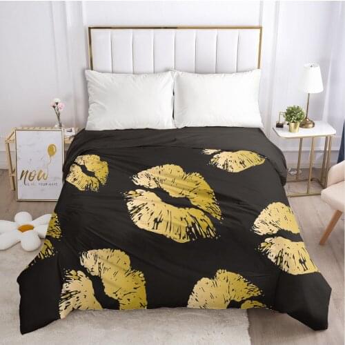 3D Duvet Cover Bedding Comforter/Quilt/Blanket Cover With Zipper Queen/King Size 220x240/220x220 Custom Black Kiss