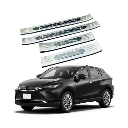 4* Silver Outer Door Sill Threshold Plate Cover For Toyota Harrier Venza 2020-21