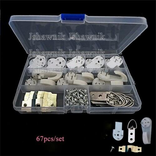 67pcs/set plastic and screw accessories no trace nail hook invisible hang picture frame clock hanger