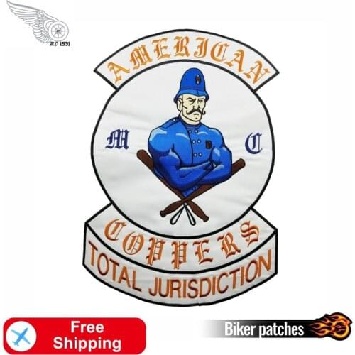 Coppers American Large Size Embroidery Iron on Patches for Clothing DIY 3D Back Applique Handmade Accessories Customized