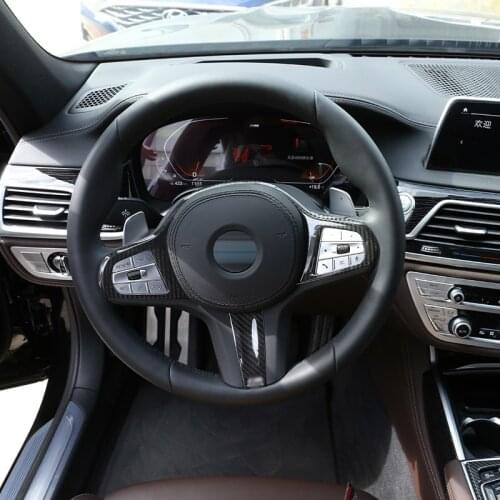 For BMW 3 4 5 7 8 series 6series GT G20 G30 G22 G11 G14 Z4 G29 Real Carbon Fiber Steering Wheel Decoration Frame Car Accessories