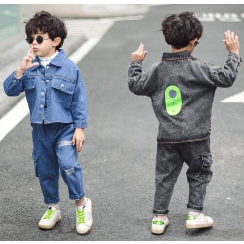 Spring Autumn Children Boys Girsls Clothing Long Sleeve Denim Sets Kids Clothes Tracksuit Baby Coat Jeans 2 Pcs/Set 0-5 Years