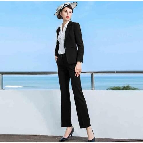 Formal Elegant womens business Blazers trouser suits office sets business ladies plus size formal Jacket pants office lady