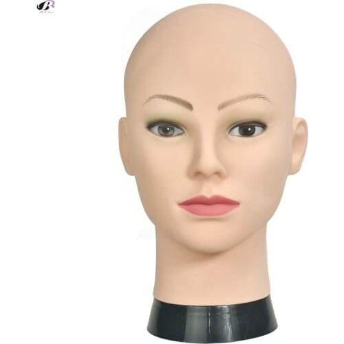 Soft PVC Wig Stand Head for Woman Wigs Making with a Free Clamp Bald Training Mannequin Head