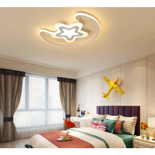 Moon And Star Modern LED Ceiling Lights Iron Acrylic White LED Ceiling Lamp For Bedroom Childrens room table lamp home lighting
