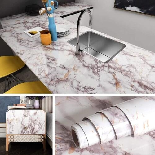 Marble Vinyl Waterproof DIY Decorative Film PVC Self Adhesive Wall Sticker Renovation for Living room Background