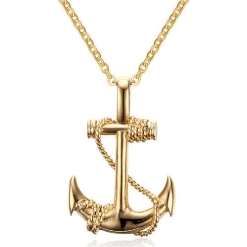 Men Pirate One Piece Anchor Pendant Stainless Steel Necklaces Fashion Men Punk Jewelry Pirates of the Caribbean Gift