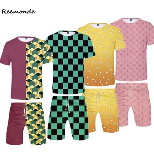 Demon Slayer Kimetsu no Yaiba Kamado Suits Cosplay Shirt Shorts Men Tomioka Giyuu Kamado Nezuko Short 3D T Shirt Girls Boy Kids