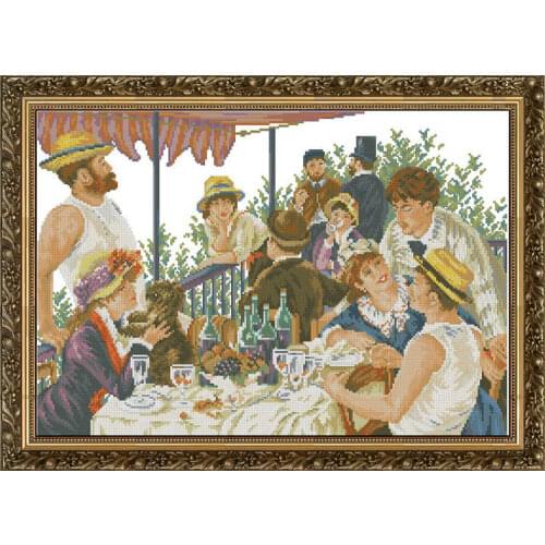 Luncheon, Boating Sewing Top Quality Embroidery Needlework 14CT Unprinted Cross Stitch Kits DIY Arts Handmade Home Decor