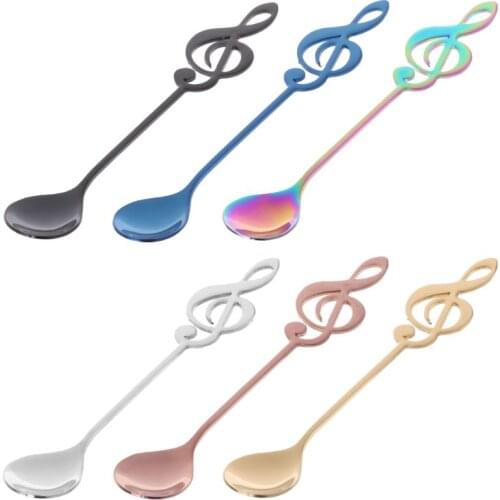 Stainless Steel Musical Note Shape Coffee Tea Stirring Spoon Creative Cutlery Tableware Kitchen Tool