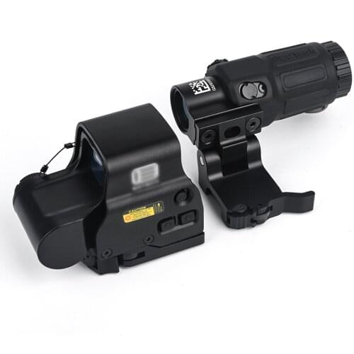 Hunting G33 3X Airsoft Magnifier Sight & 558 Red Green Dot Sight Set Air Rifle Military Holographic Weapon Sight With QD Mount