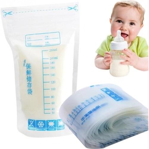 30/60/90 Pcs/Milk storage Bag 200ml Milk Freezer Bags Milk Baby Food Storage Breast Milk Storage Bag BPA Free Baby Safe Feeding