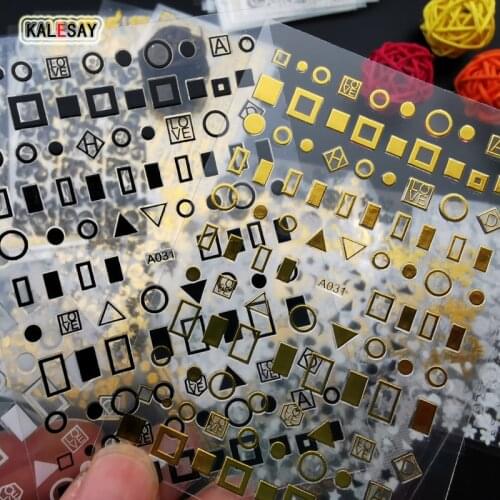 DIY Nail Art Stickers Design Star Moon Nail Sticker Self-adhesive DIY Decals Tips Black Gold Nail Stickers for Nails Love