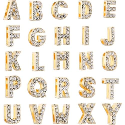 2Pcs 26 Letters 1-9 Number Slider Keeper Charms Beads Stainless Steel 10mm Mesh Bracelets Bangle For Women Jewelry Making Resell