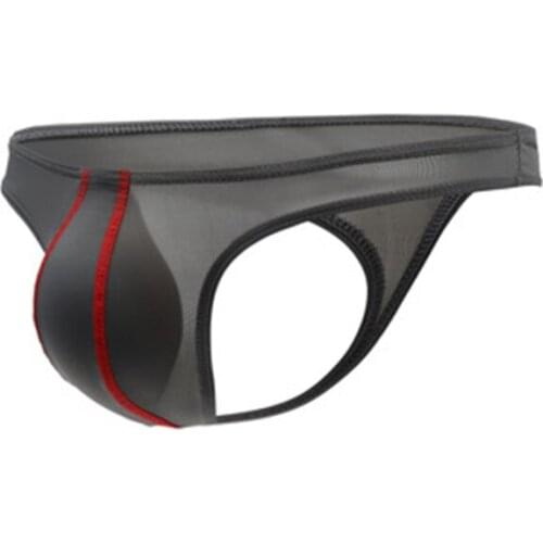 Men Sexy Transparent Ice Silk Briefs Bikini Low Waist G-string Thong Underwear Gay Bulge Penis Pouch Breathable Exotic T-back