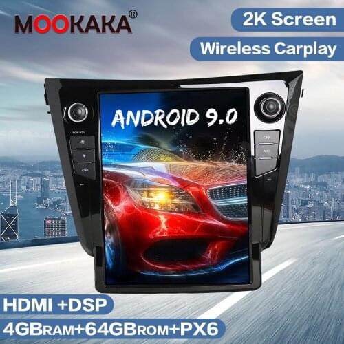 Tesla Style Android 9 64GB Car GPS Navigation Radio For Nissan X-Trail Qashaqi 2014-2016 Auto Multimedia Player Stereo Head Unit