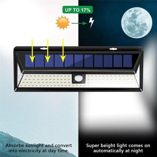 Solar Lights Outdoor Motion Sensor Night Security Wall lamp 118 LED Solar Emergency Security Lamp 270 Degree Waterproof Lamps
