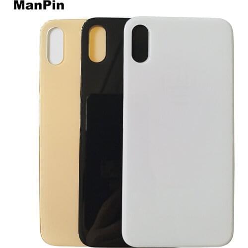 5Pcs Back Glass for iPhone X XS MAX LCD Screen Battery Back Cover Big Hole Lens Broken Mobile Phone Replace Repair Spare Parts