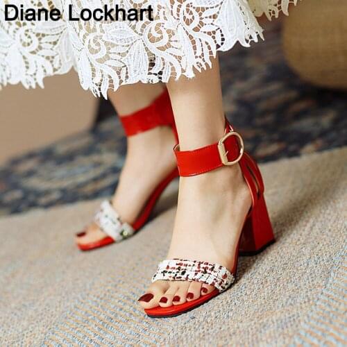 Women Gladiator Sandals Square Heels Open Toe Ankle Strap Casual Dress Party Shoes Ladies Summer High Heel Sexy Sandalias Mujer