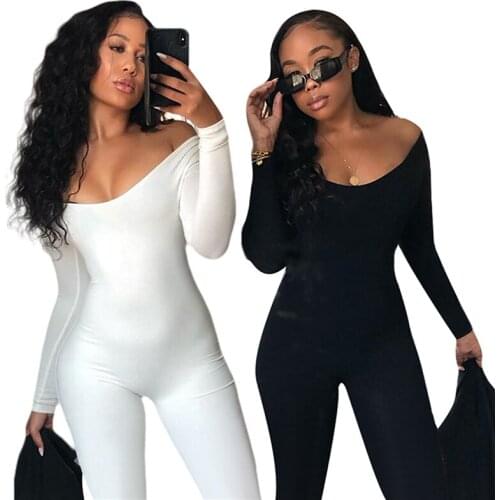 Womens Clothing Set Slim Long Sleeve Hip-Lifting Jumpsuit One-Piece Suit For Vacation Party Travelling Dating