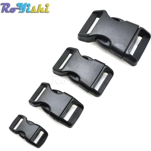 1pcs Contoured Curved For Paracord Bracelet & Dog Harness Plastic Buckle Black Backpack Straps Webbing