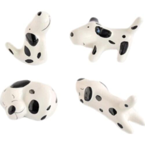10pcs/set Ceramic Chopstick Shelf Rack Dalmatian Dog Chopstick Holder Stand Kitchen Tableware Japanese Style Dinner Tool