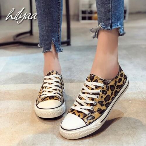 2020 Woman Fashion Canvas Shoes High Quality Leopard Print Female Vulcanized Shoes Factory Outlet Casual Shoes Women
