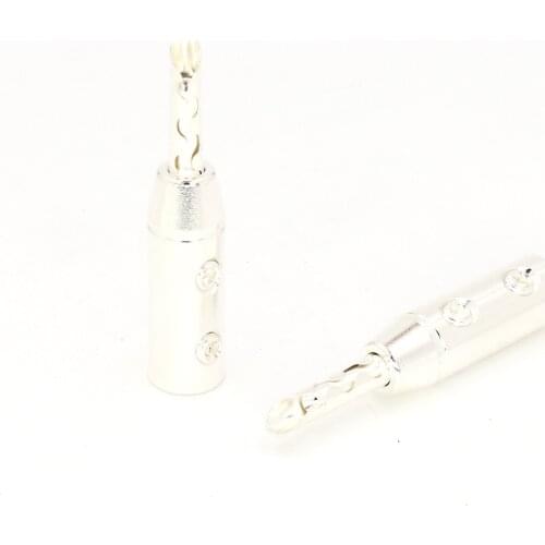 YTER brass Silver Plated Speaker Banana Plugs Speaker Cable Banana Terminal Connector AMP Plug