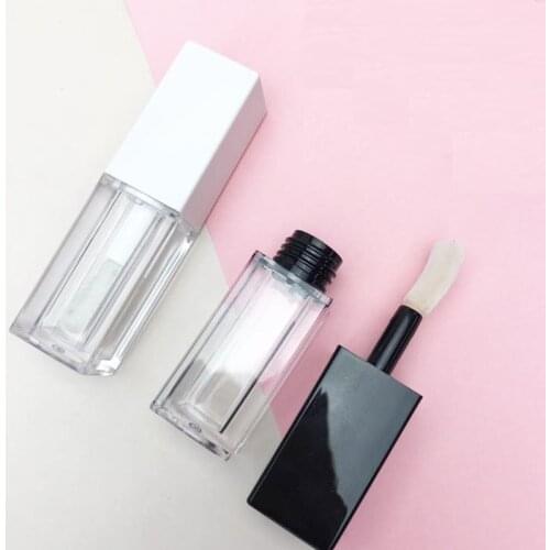 5ml Big Brush Doe Foot Lip Gloss Tubes Square Lip Gloss Containers Cosmetic Lipgloss Packaging Empty Lipgloss Tubes Big Brush