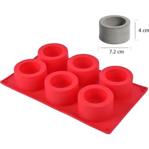 6 Holes Silicone Mold for Concrete Planter Flower Pot Molds Homemade Succulent Plants Pot Cement Clay Molds Home Office Decor