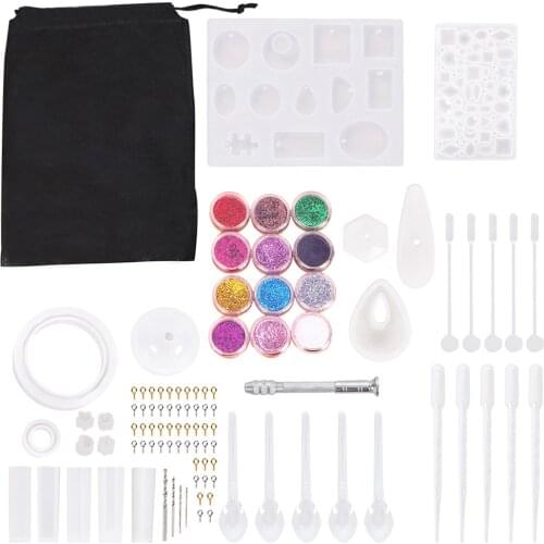 98 PCS Jewelry Epoxy Resin Molds Set Silicone Mold UV Casting Tools Clay Resin Jewelry Casting Molds For Jewelry Making DIY