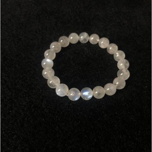 Promotion!Natural Aura Rainbow Moonstone Bracelet Beads 7mm 8mm 10mm Bead Bracelet ,1pcs 20CM Rainbow Moonstone Beads Bracelet