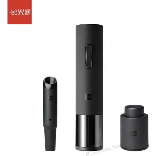 Huohou Automatic Red Wine Bottle Opener Cap Stopper Fast Decanter Electric Corkscrew Foil Cutter Cork Out Tool