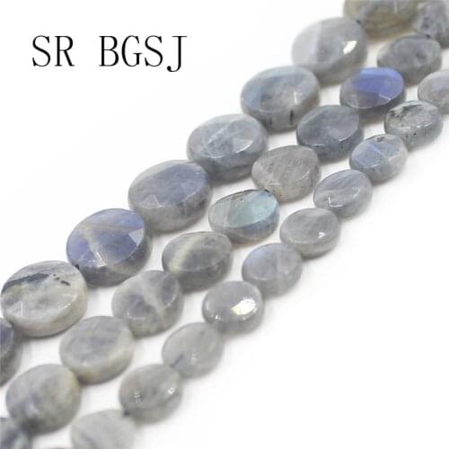 Free Shipping 8mm 10mm 12mm Faceted Coin Gray Labradorite Gems Natural Stone Findings Beads Strand 15"