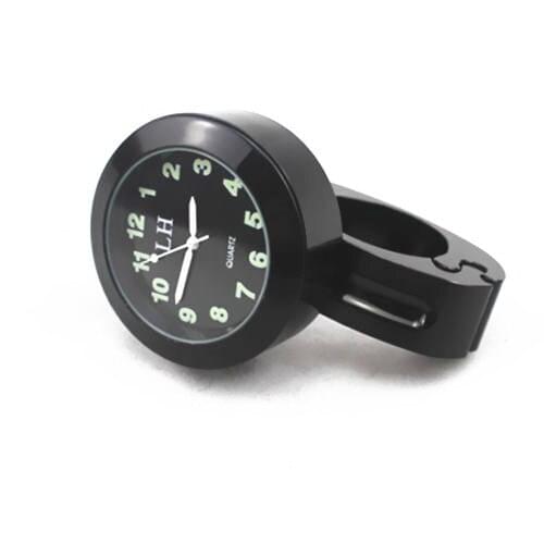 7/8" - 1 1/4" Black Handlebar Bar Mount Clock For Harley Cruiser Chopper Custom Honda Suzuki Yamaha Kawasaki Ducati KtN