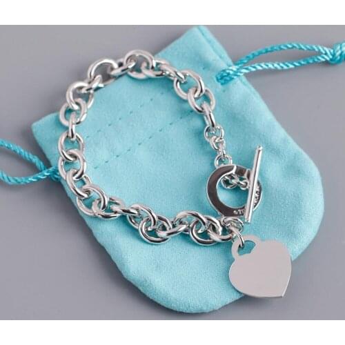 Pure 925 Sterling Silver Bracelet Anklet Hot & New Heart Charm Design Women Girl Mother Brithday Gift On Sale