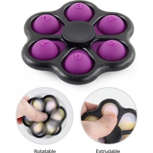 Kids Simple Dimple Fidget Gyro Flower Shape Push Bubble Sensory Toy Anti-stress Relaxing Fidget Autism Toys Stress Relieve