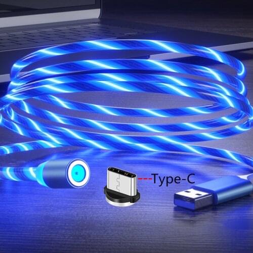 For Samsung S8 A8 A70 Huawei P20 lite P30 Pro Honor 20 LG G6 Motorola One Macro Phone charger LED luminous Magnetic Type C Cable