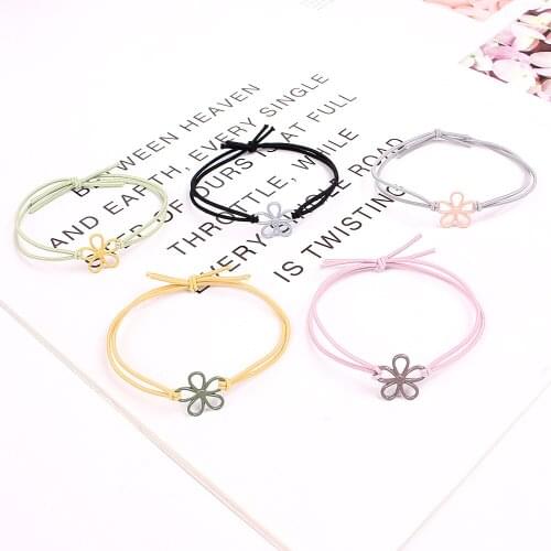 Women Girls Elastic Hair tie Bands rope Ponytail Holder For Hair Scrunchie Rubber Bands Headbands sweet flower Accessories 0905A