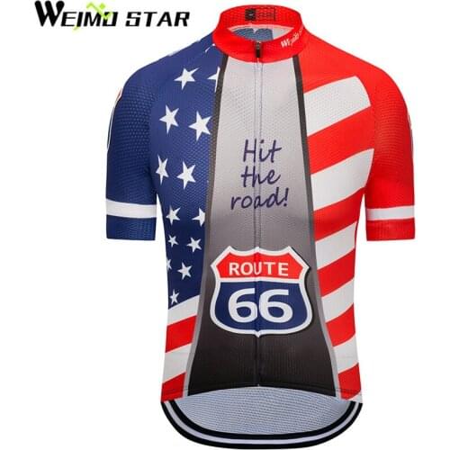 WEIMOSTAR Team USA Mens Cycling Jersey Riding MTB Bike Shirt Bicycle Short Sleeve Tops Outdoor Maillot Ciclismo Bike Wear S-4XL