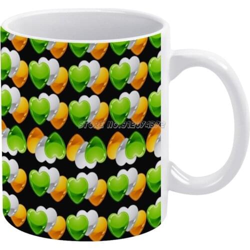 Irish Hearts For Day Coffee Mugs 330ml Creative Travel Mug and Cup Office Drinkware Mugs Tazza Irish Ireland Heart Love Green Fu